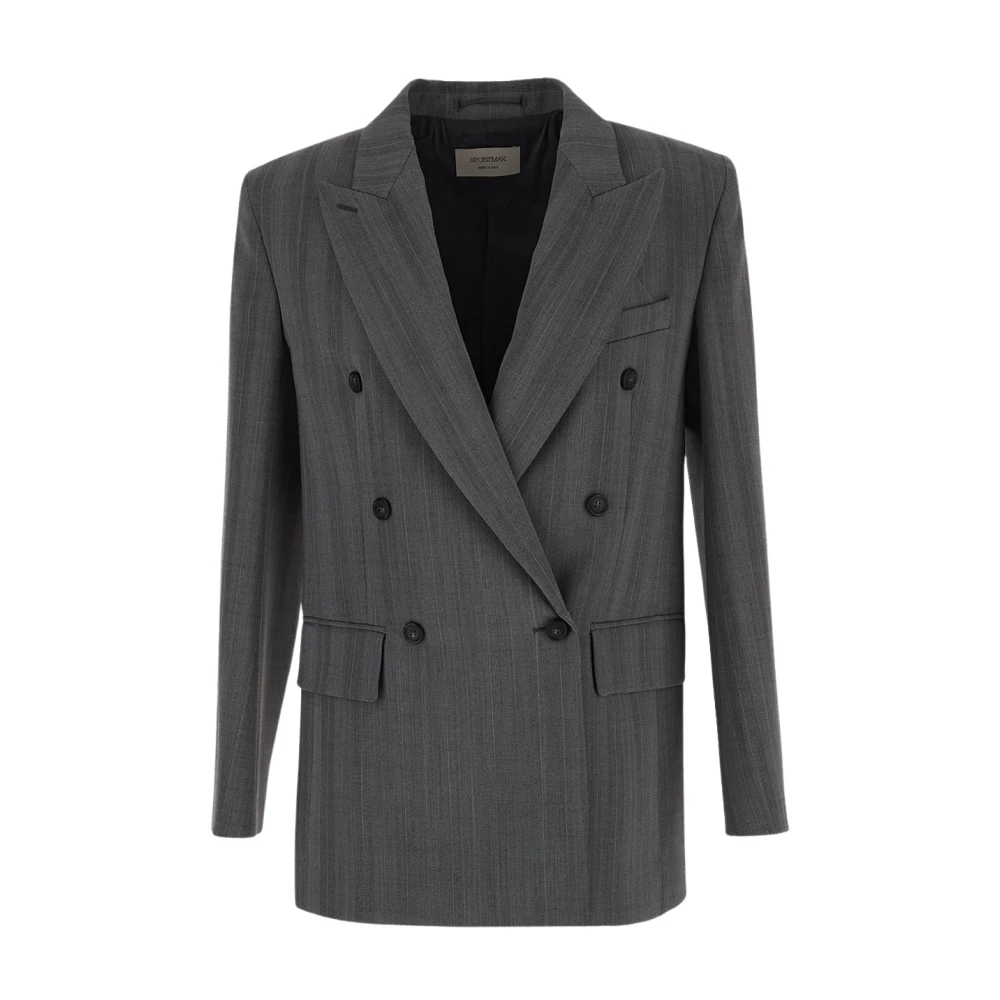 SPORTMAX Merlot Wollen Jas Gray Dames
