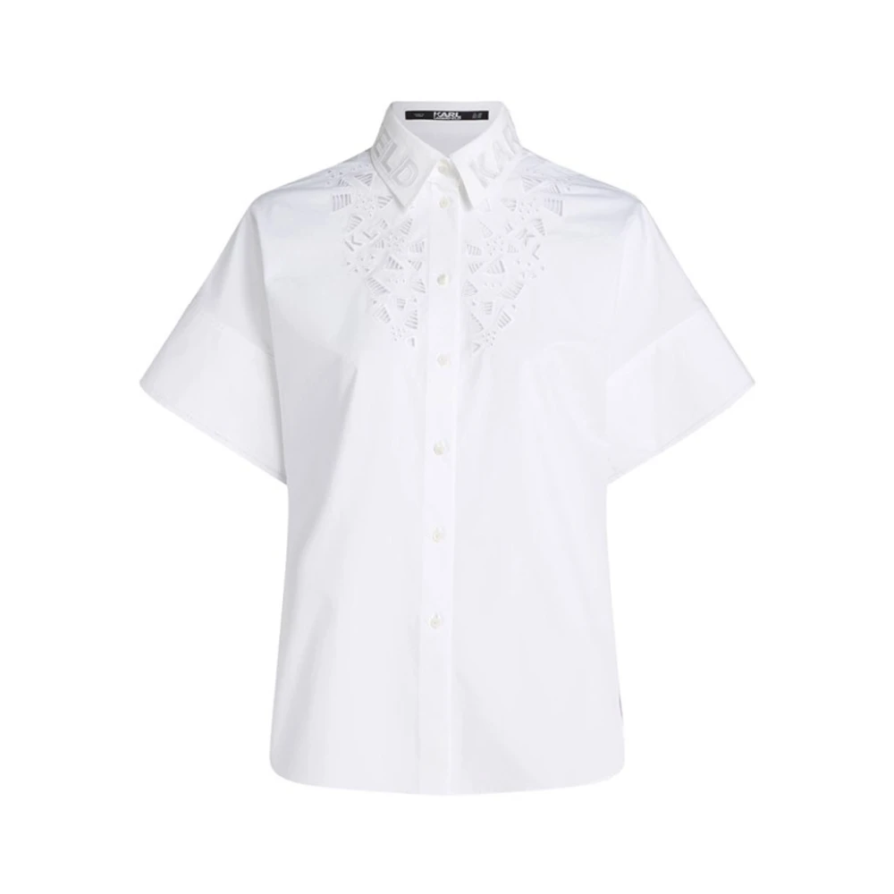 Karl Lagerfeld Geborduurde Button-Up Shirt White Dames