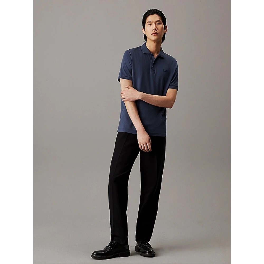 Calvin Klein Liquid Touch Slim Fit Polo Blue Heren