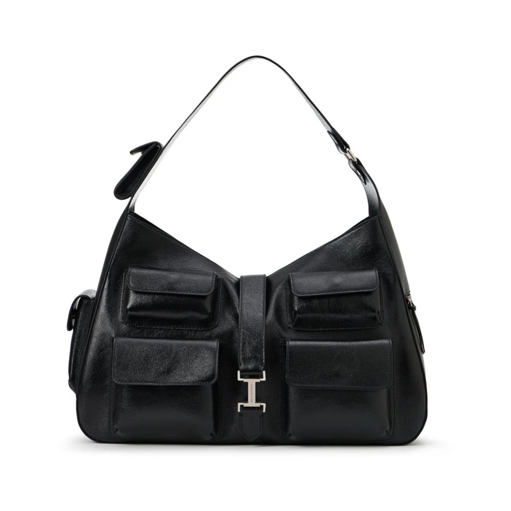 Iceberg Zwarte Gelamineerde Leren Top Handvat Tas Black Dames
