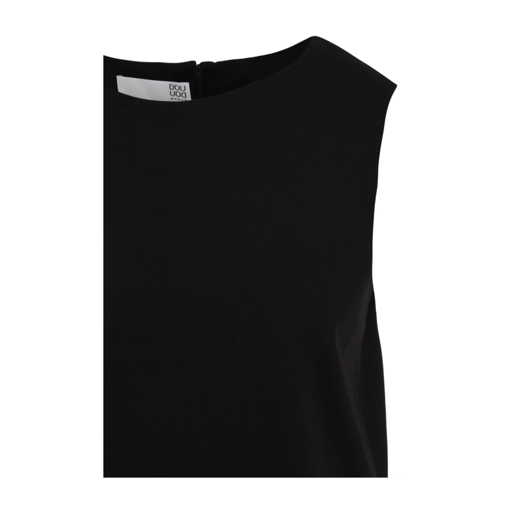 Douuod Woman Zwarte Giromanica Jurk Black Dames