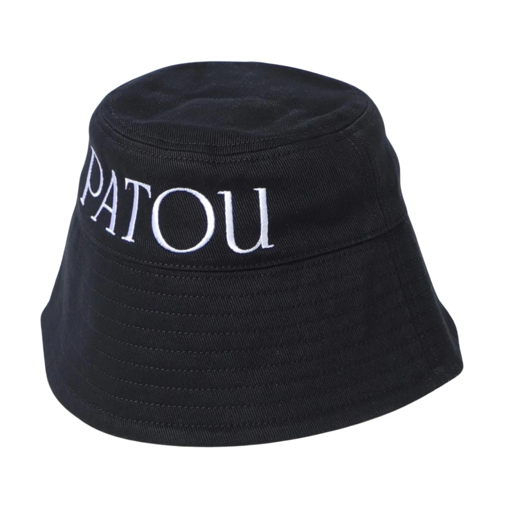 Patou Women's Black Embroidered Logo Bucket Hat Small