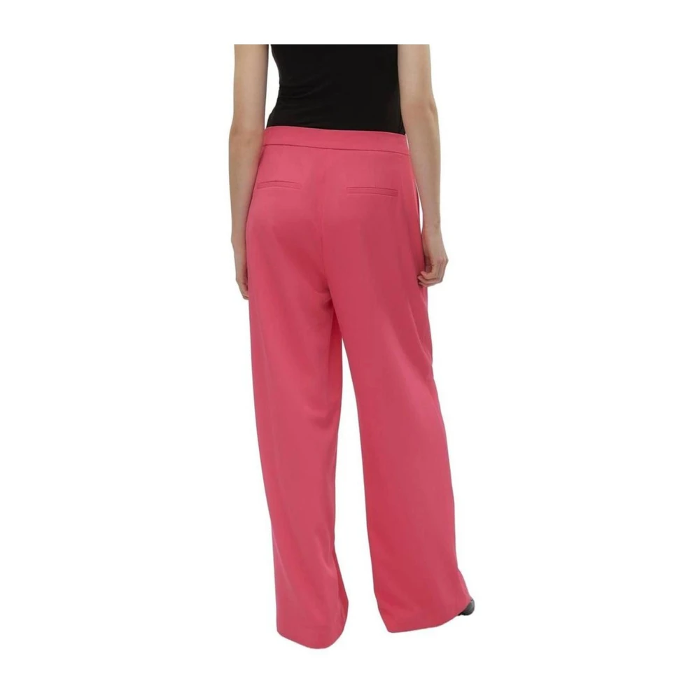 Vero Moda Roze Palazzo Broek met Elastaan Pink Dames