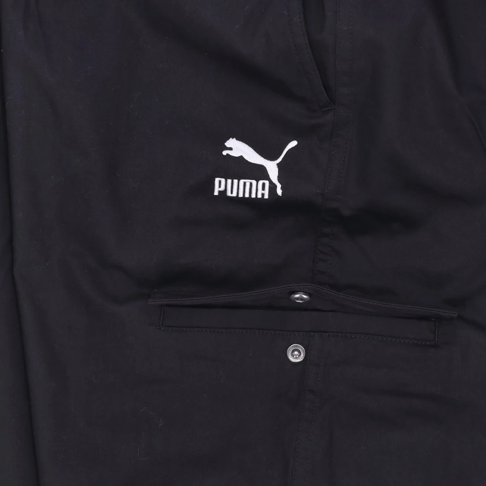 Puma Zwarte Geweven Cargo Broek Black Heren