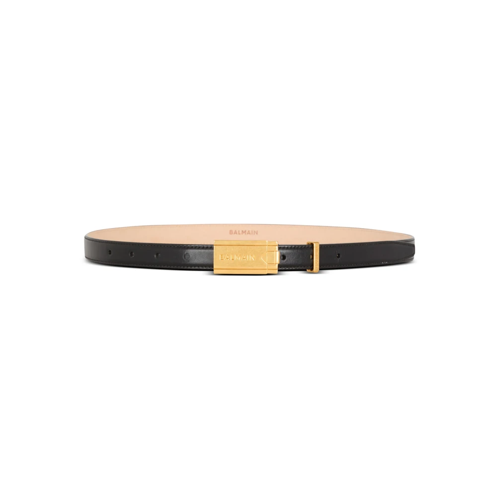 Balmain Kalfsleren riem met plaque Black