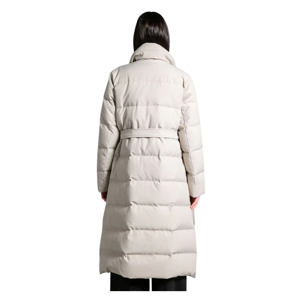 Duno Gewatteerde dubbele jas in beige Dames