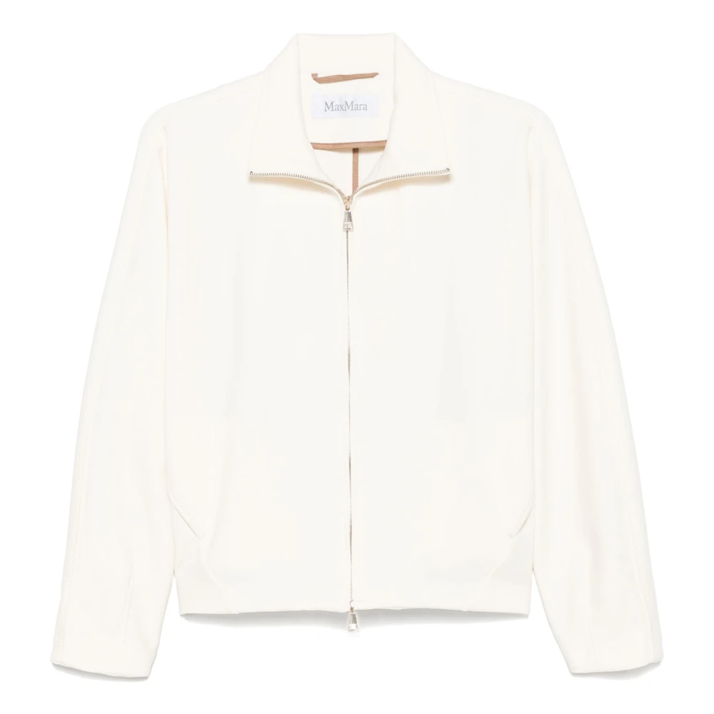 Max Mara Witte Plava Elegante Jurk White Dames