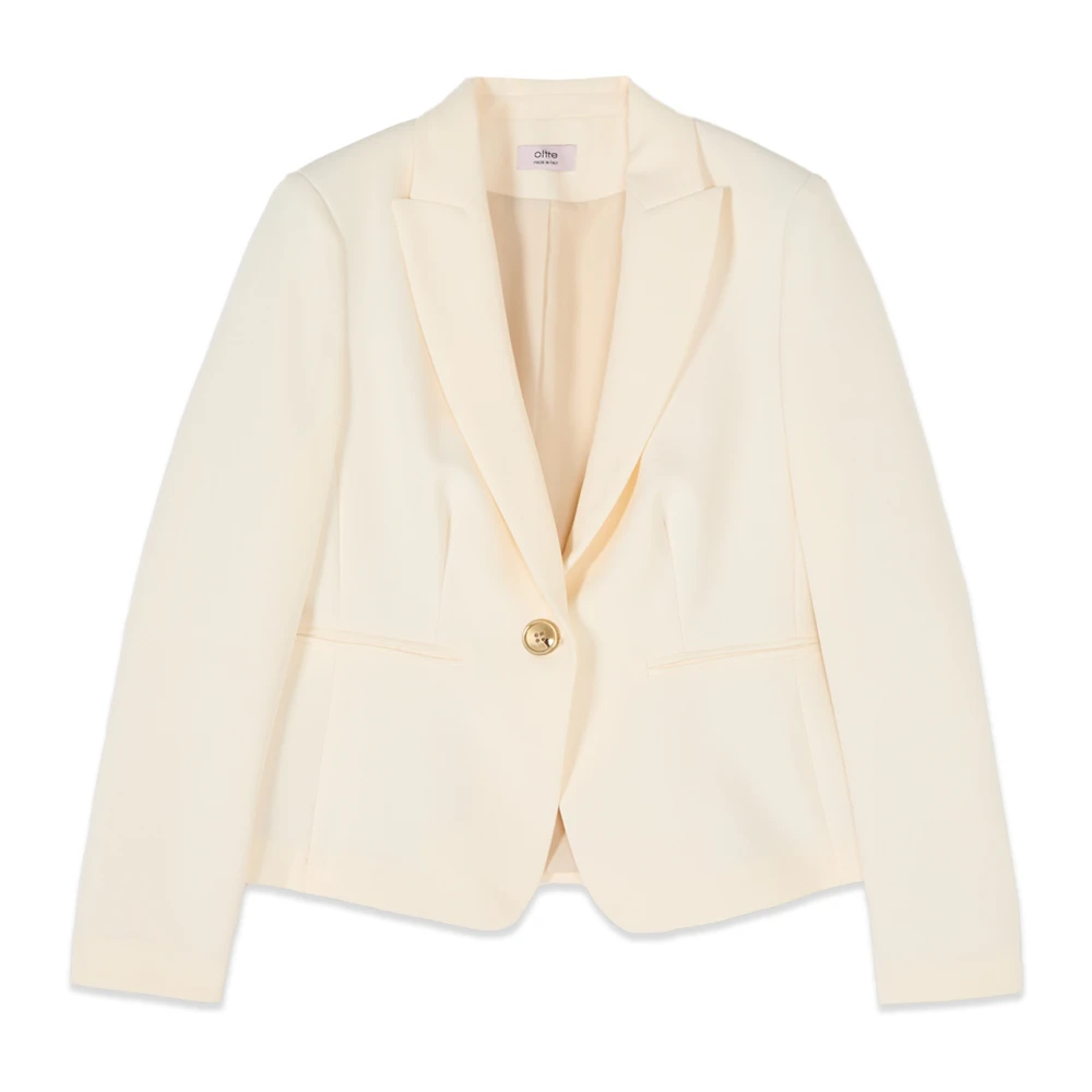 Oltre Vrouw Wit Jassen Dames, 4XL, Leer, Korte Blazer In Technische Stof