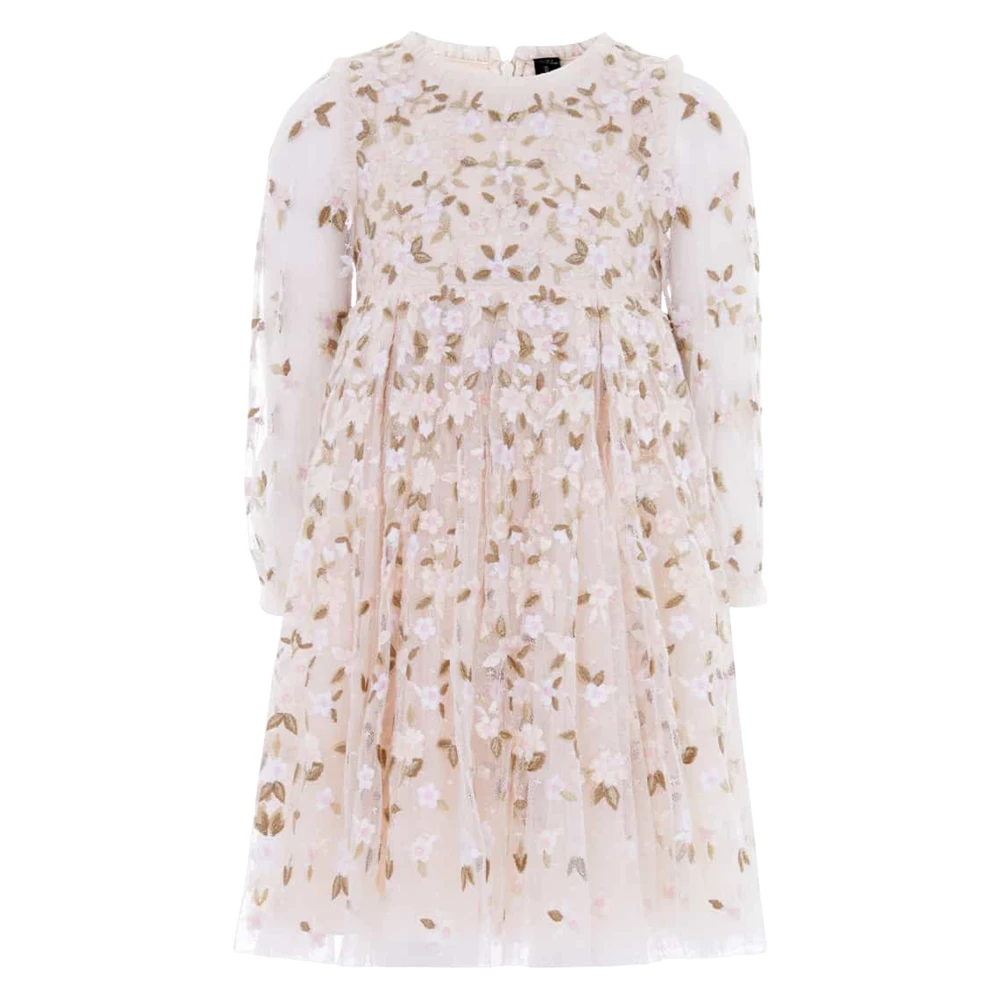 Needle & Thread , Kids Occasion Wear, Unisex, Beige, 6 Y | 116 Cm, Camellia Ditsy Long Sleeve Dress