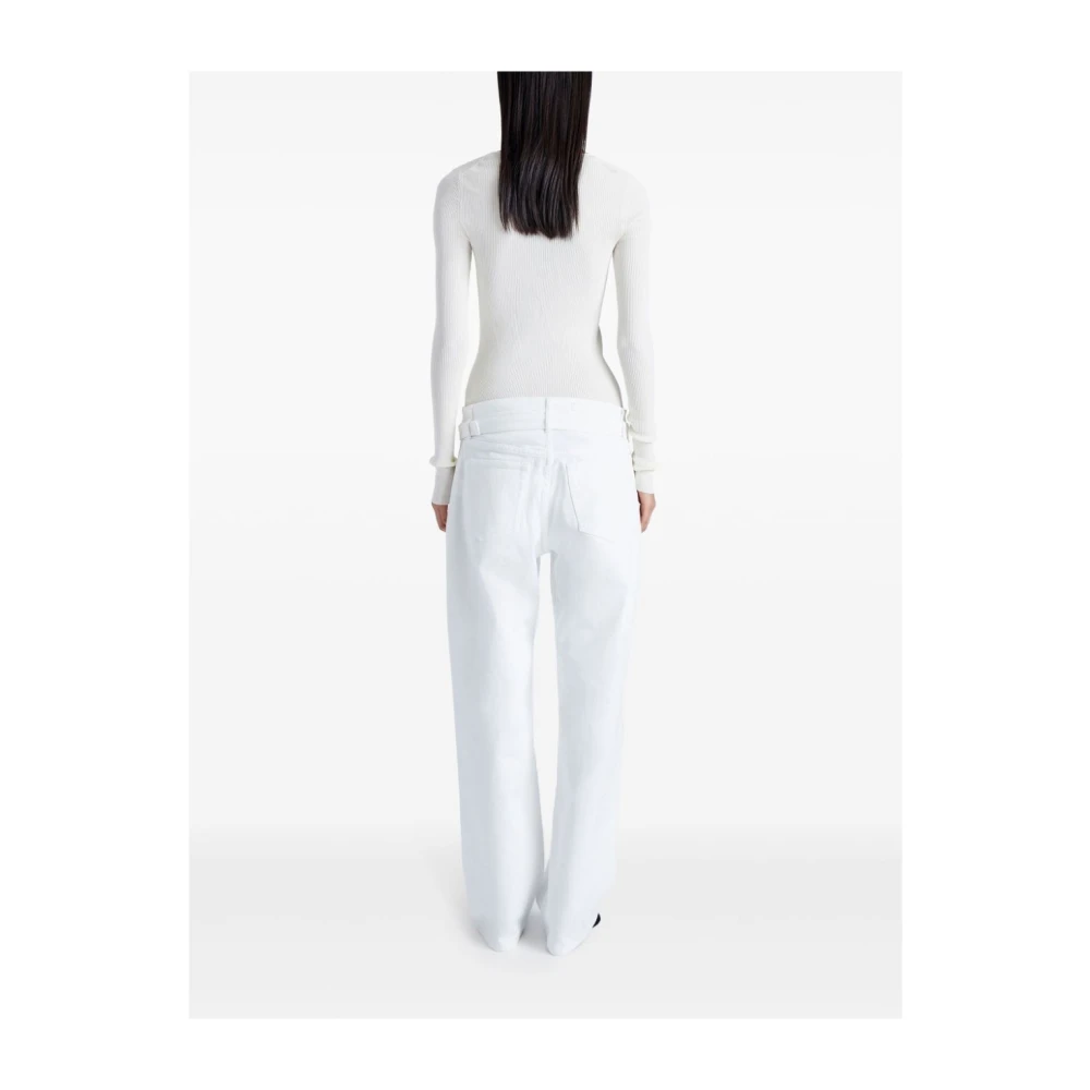 Proenza Schouler Witte laagbouw straight cut jeans White Dames