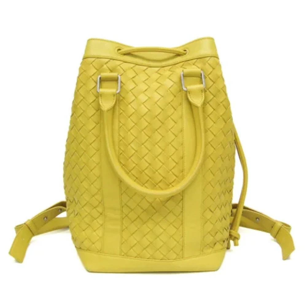 Bottega Veneta Vintage Pre-owned Leather backpacks Yellow Dames