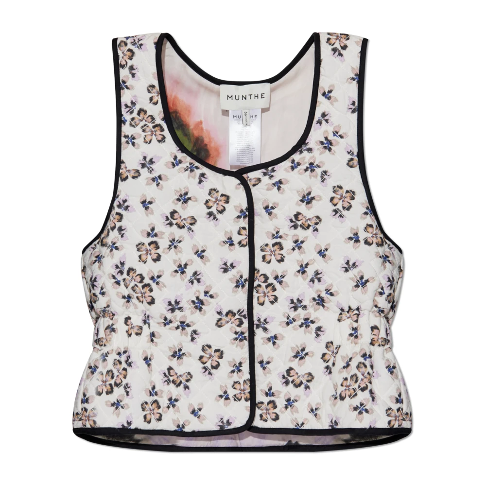 Munthe Omkeerbaar Gewatteerd Vest met Prints Beige Dames