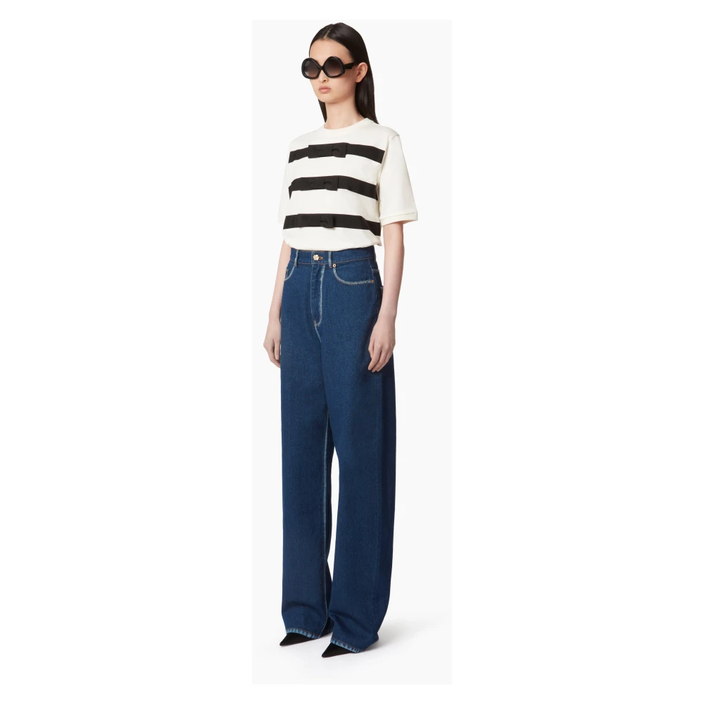 Nina Ricci T-Shirt MET Strik White Dames