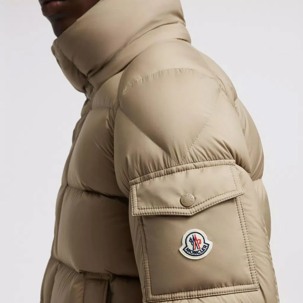 Moncler Korte donsjas met afneembare capuchon Brown Heren