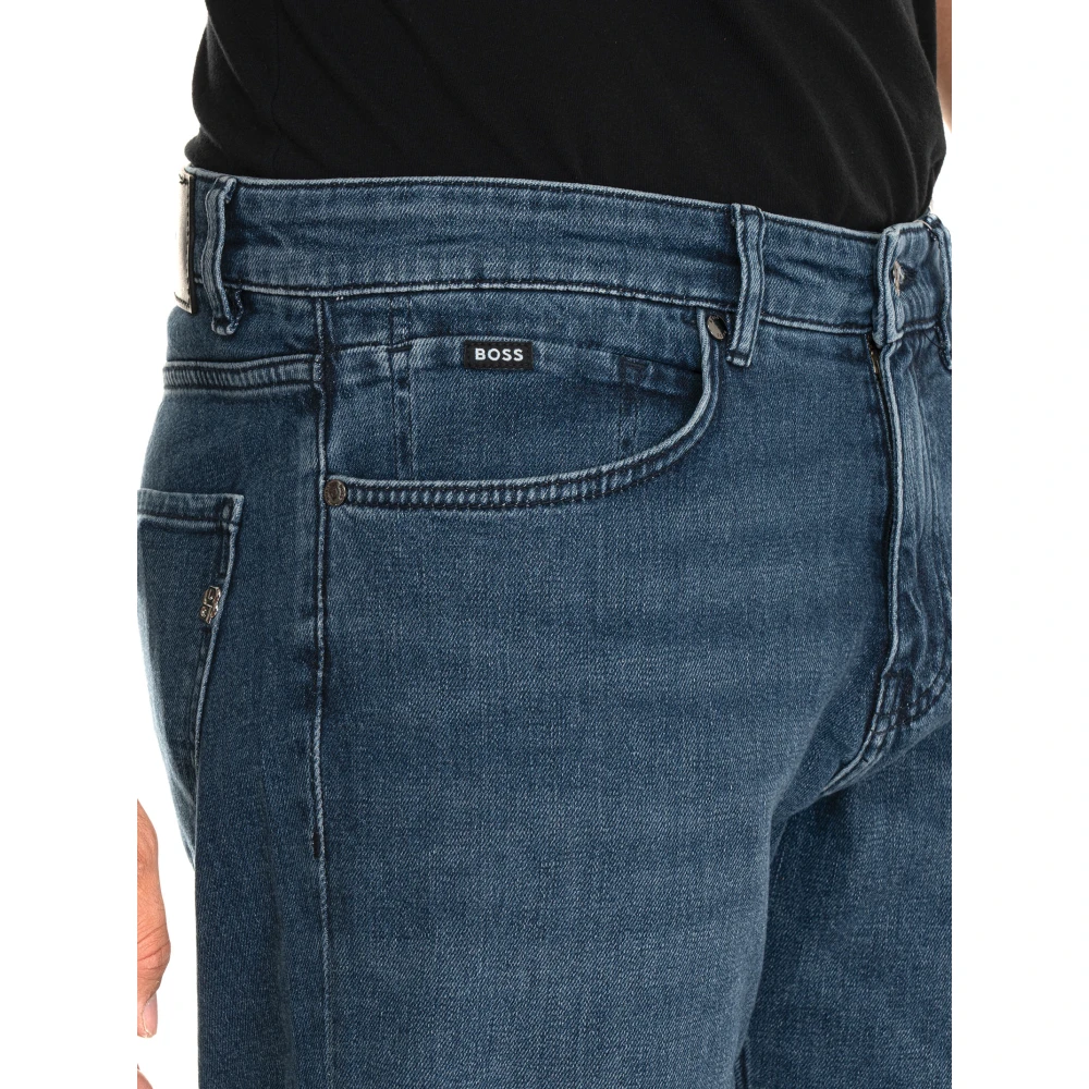 Boss Stonewashed Denim Jeans Blue Heren