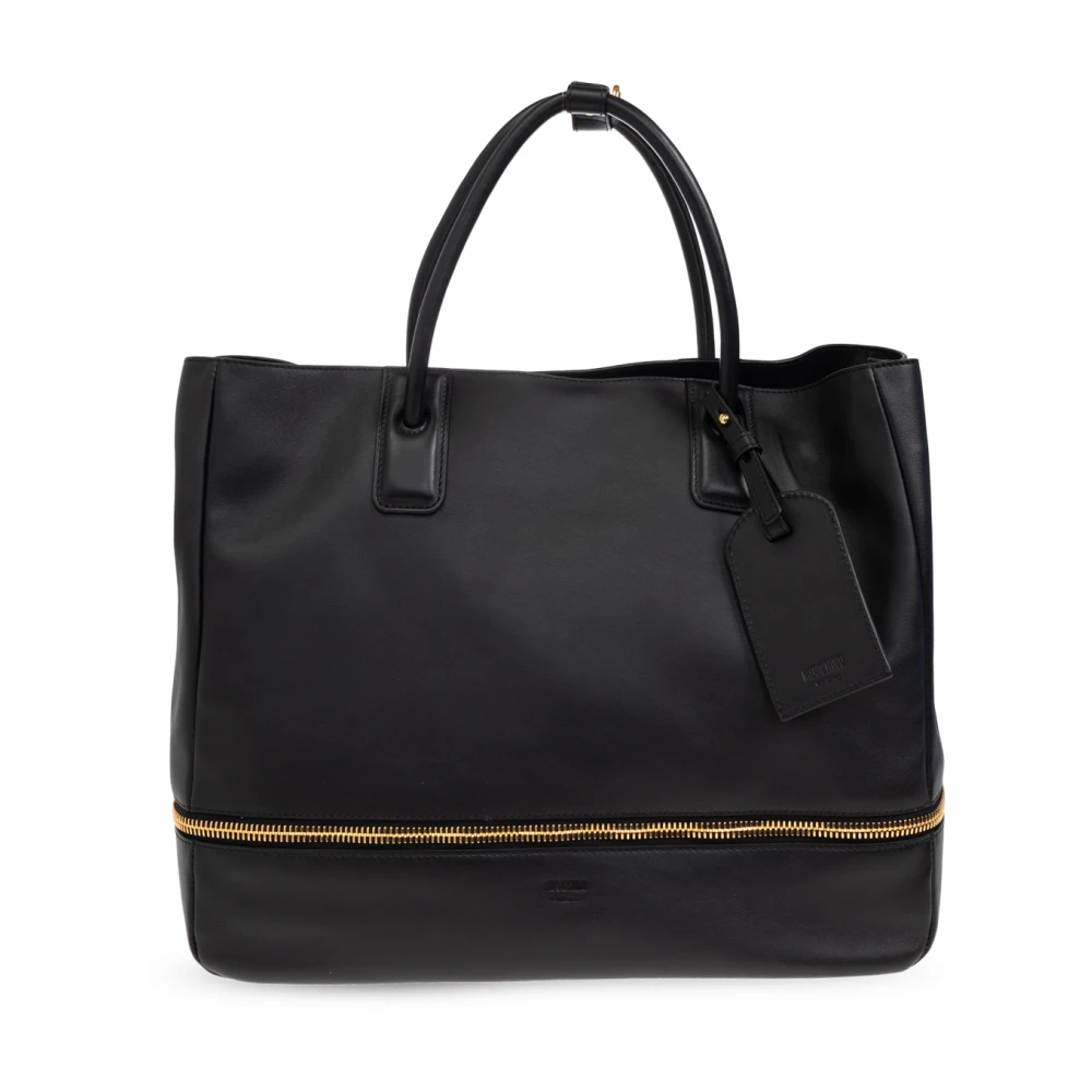 Moschino Leren shopper tas Black Heren