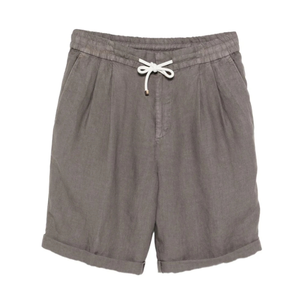 Brunello Cucinelli Men's Brown Casual Shorts, Xl, Drawstring Cuffed Shorts