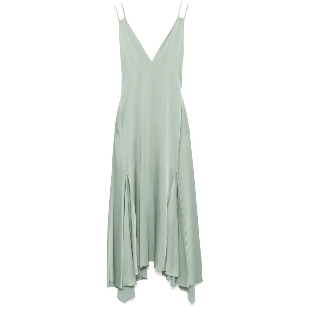 Lanvin Salie Groene Jurk met Wijd Uitlopende Zoom Green Dames
