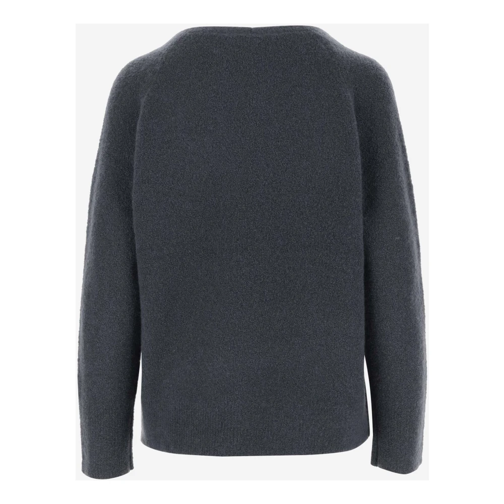 Vince Navy Wolmix Crew Neck Sweater Blue Dames