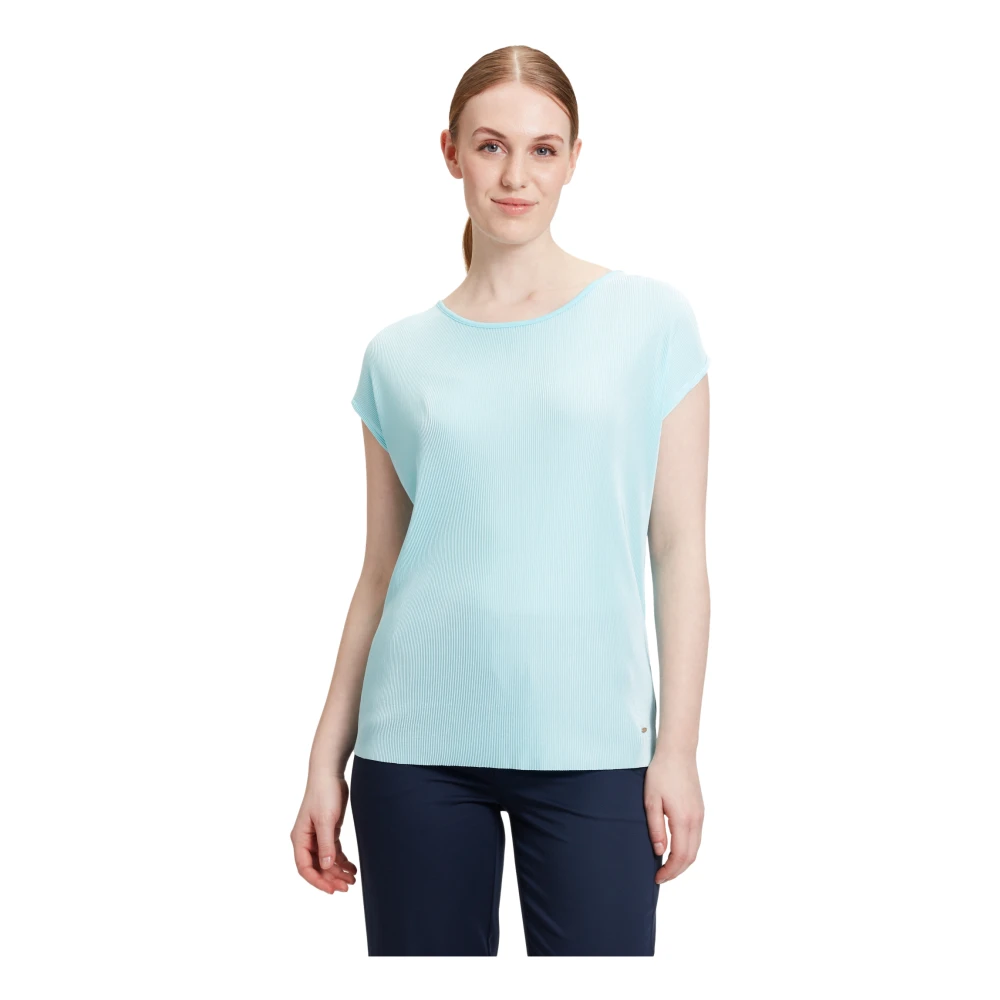Betty & Co Geplooid blouse shirt Blue Dames