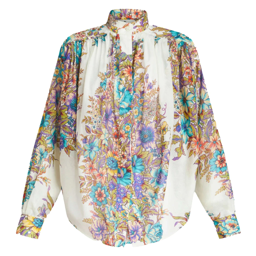 ETRO Bloemenprint Funnel Neck Shirt Multicolor Dames