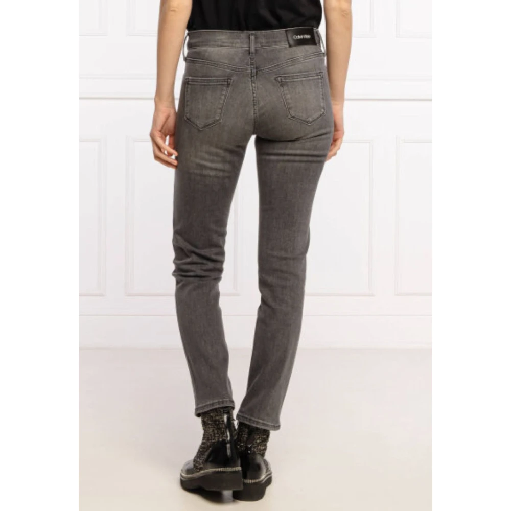 Calvin Klein Slim Fit Mid Rise Dames Jeans Gray Dames