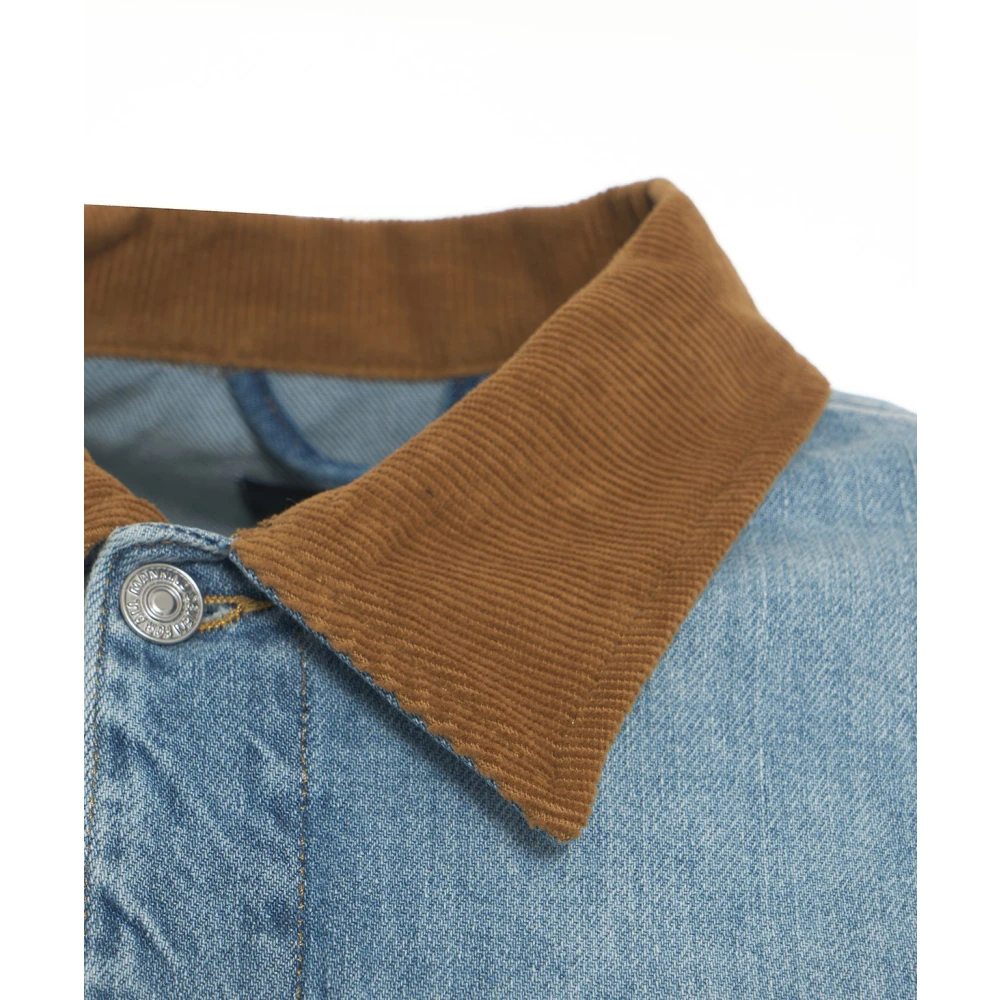 7 For All Mankind Blauwe Denimjack met Corduroy Kraag Blue Heren