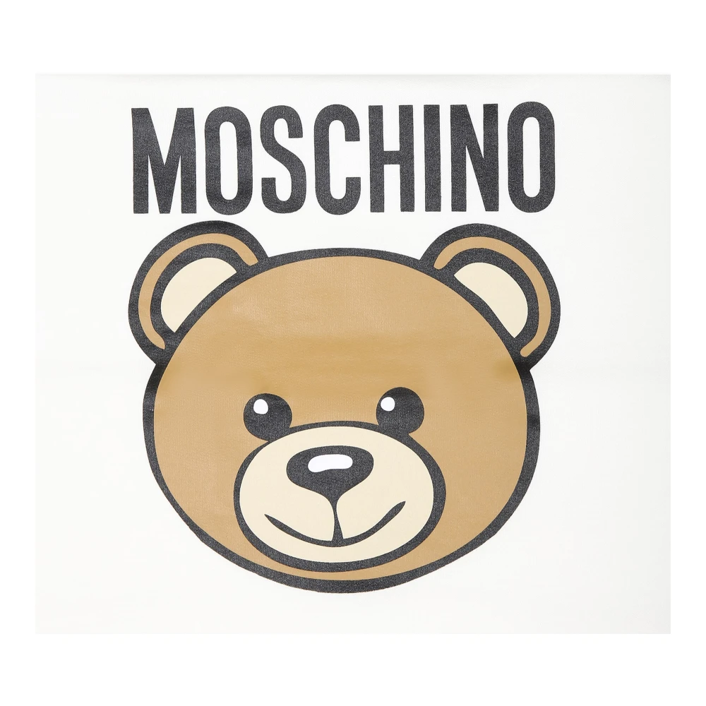Moschino Teddybeer Ivoor Katoenen Deken Beige Unisex