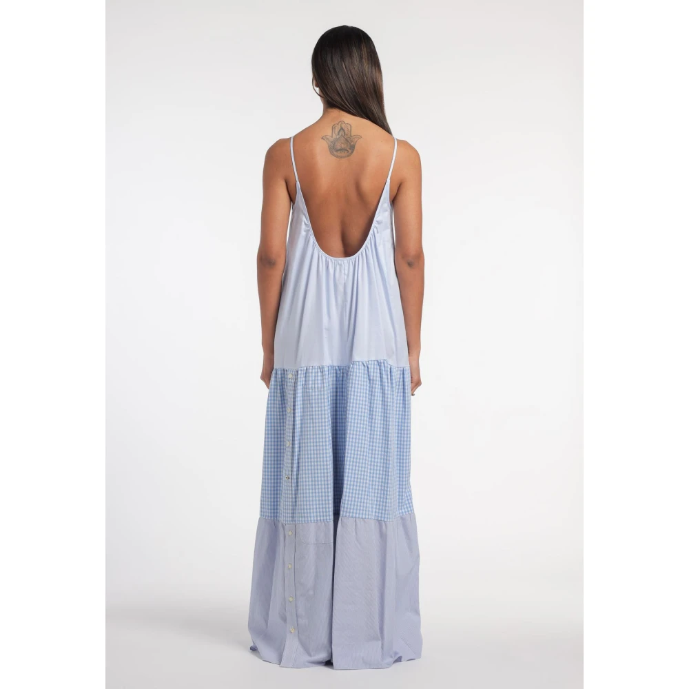 Semicouture Maxi Jurk Blue Dames