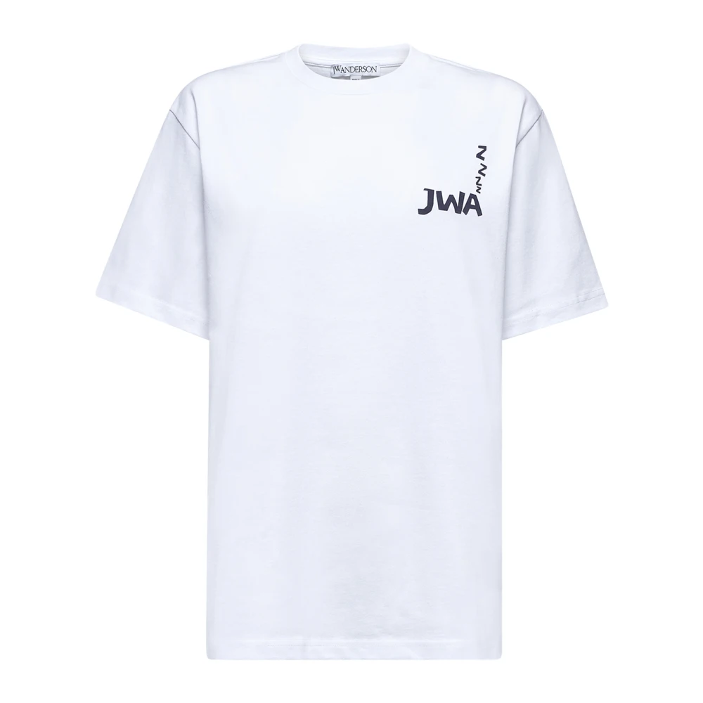 JW Anderson Grafisch Logo Wit Katoenen T-shirt White Dames