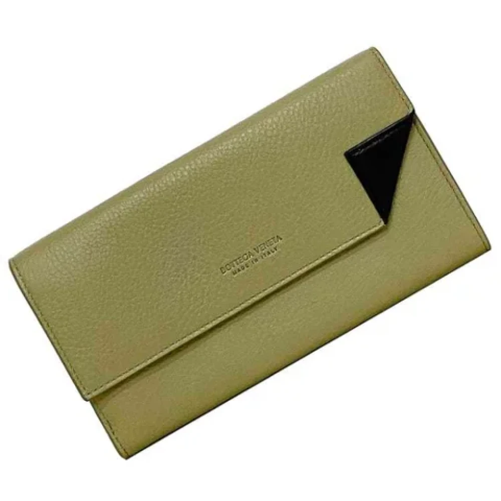 Bottega Veneta Vintage Pre-owned Leather wallets Green Dames