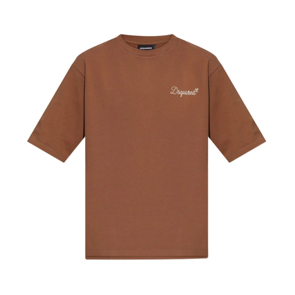 Dsquared2 Men's Brown T-Shirts, S, Signature Loose Fit T-Shirt