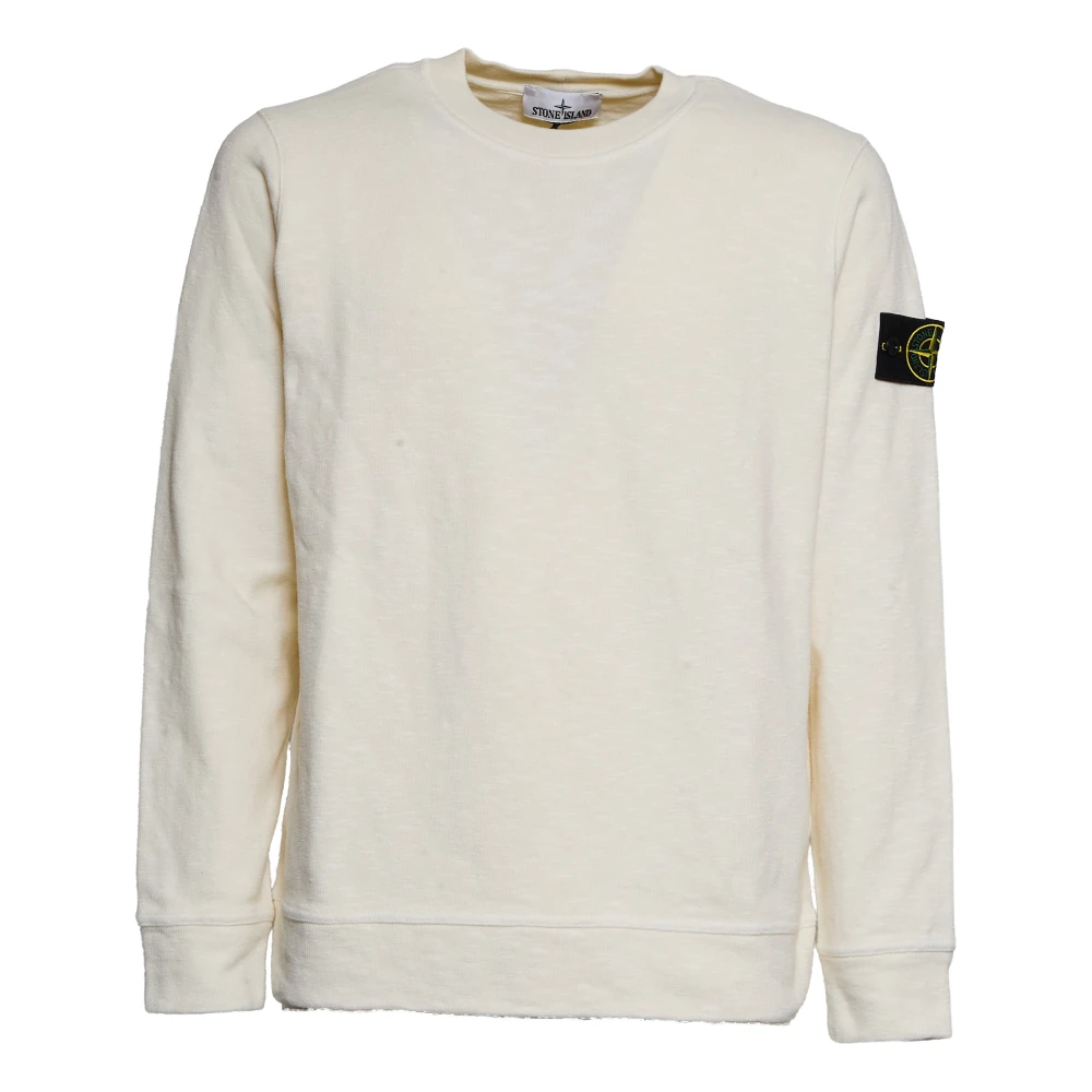 Stone Island Crewneck Sweatshirt - Male - Sweatshirts - White - L - Sweatshirts & Hoodies
