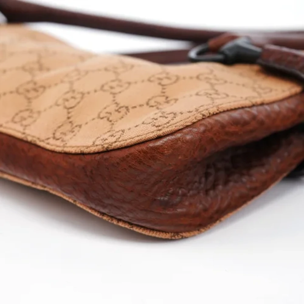 Gucci Vintage Pre-owned Leather gucci-bags Beige Dames