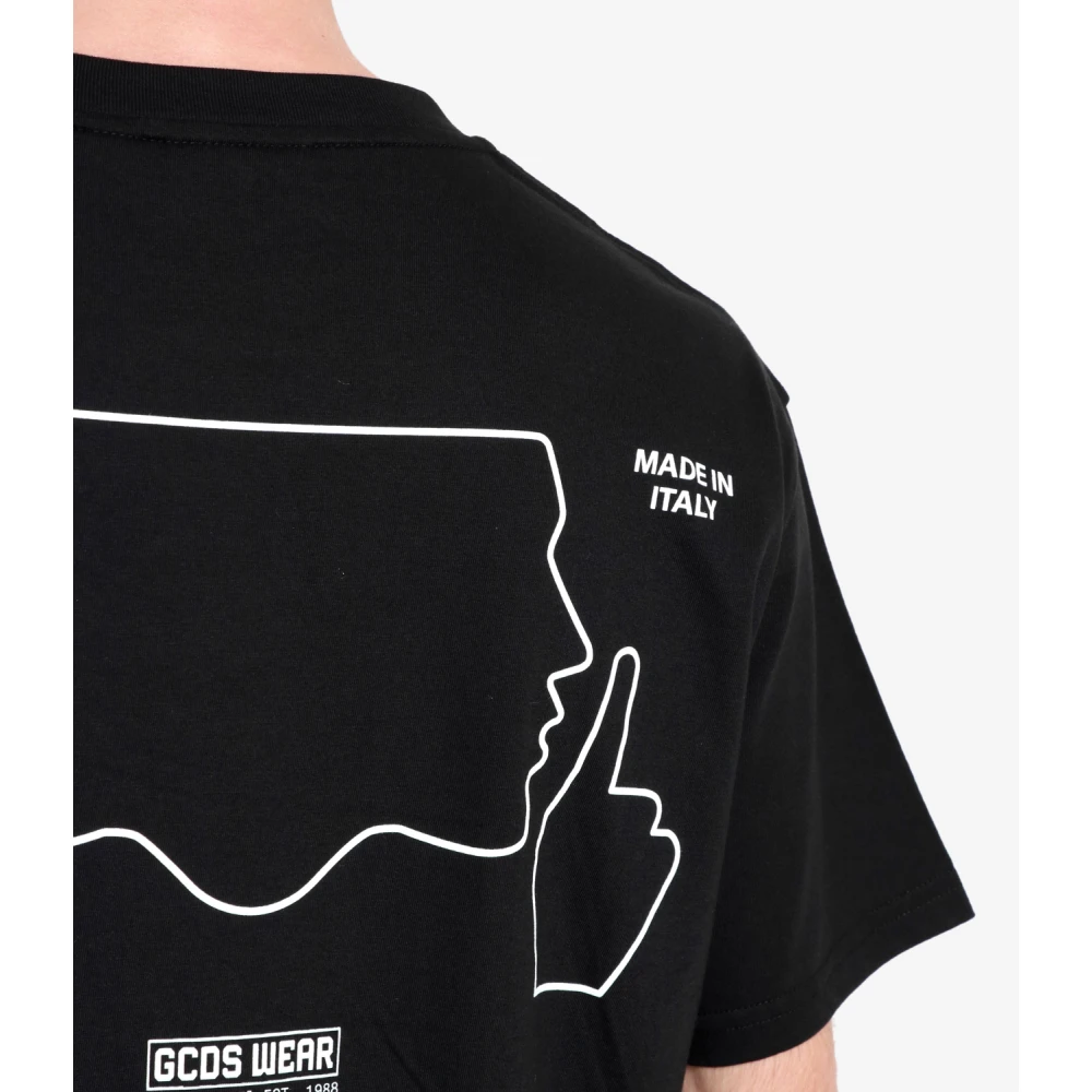 Gcds Zwart Katoenen Crew-neck T-shirt met Logo Black Heren