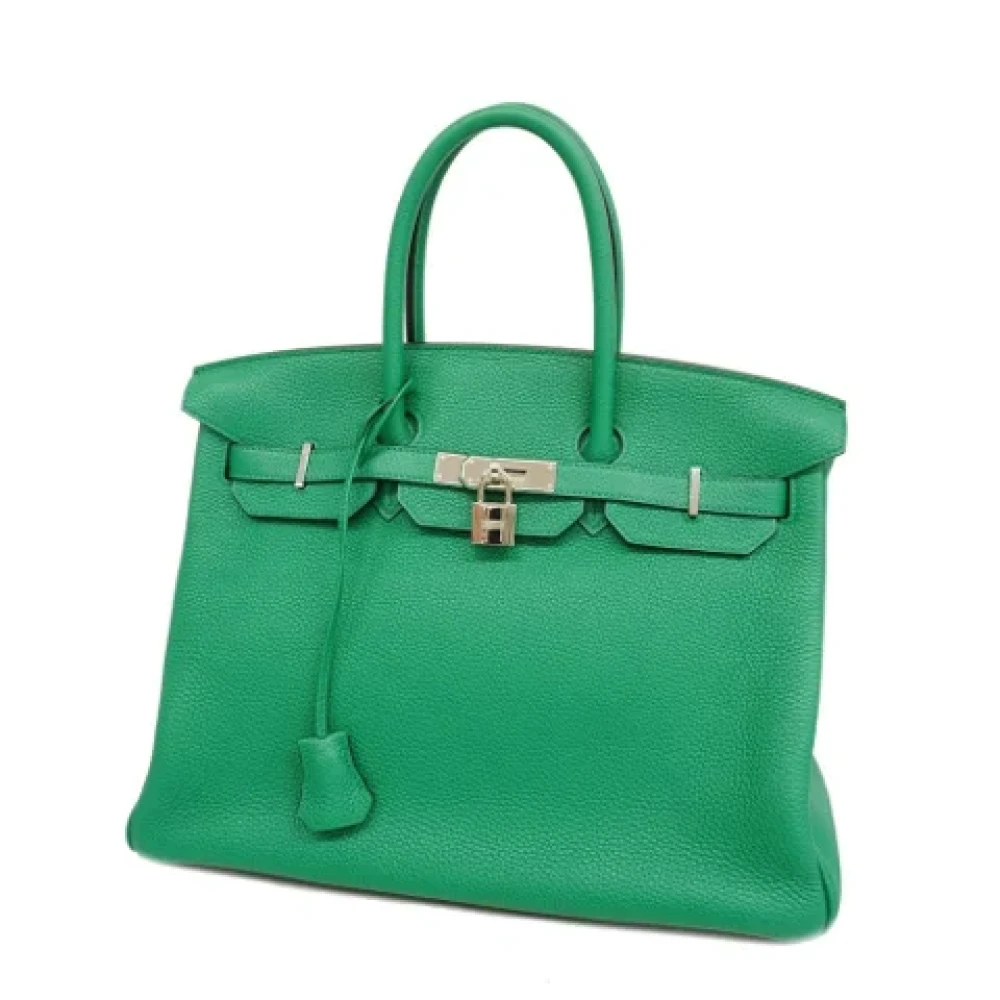 Hermès Vintage Pre-owned Leather handbags Green Unisex