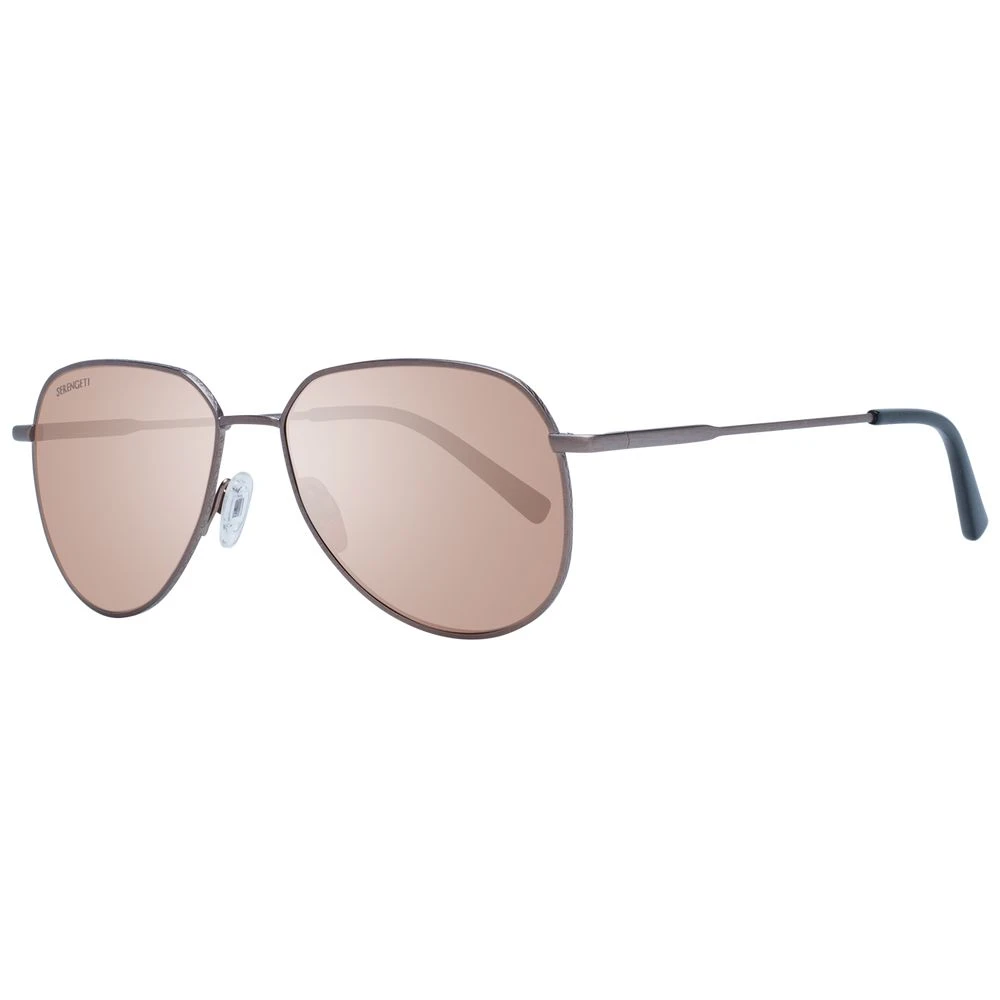 Serengeti Unisex Bronze Round Sunglasses With Polarized Lenses