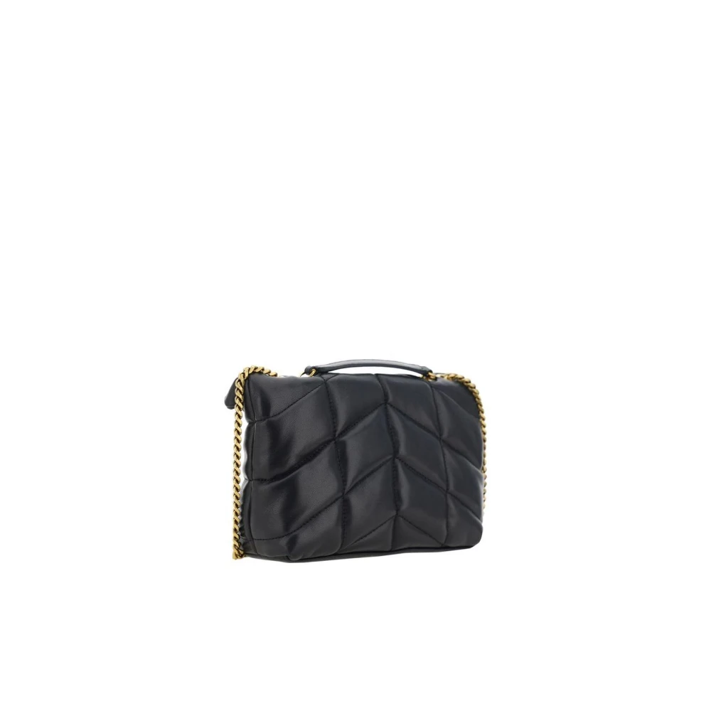 Saint Laurent Gewatteerde leren schoudertas Black Dames