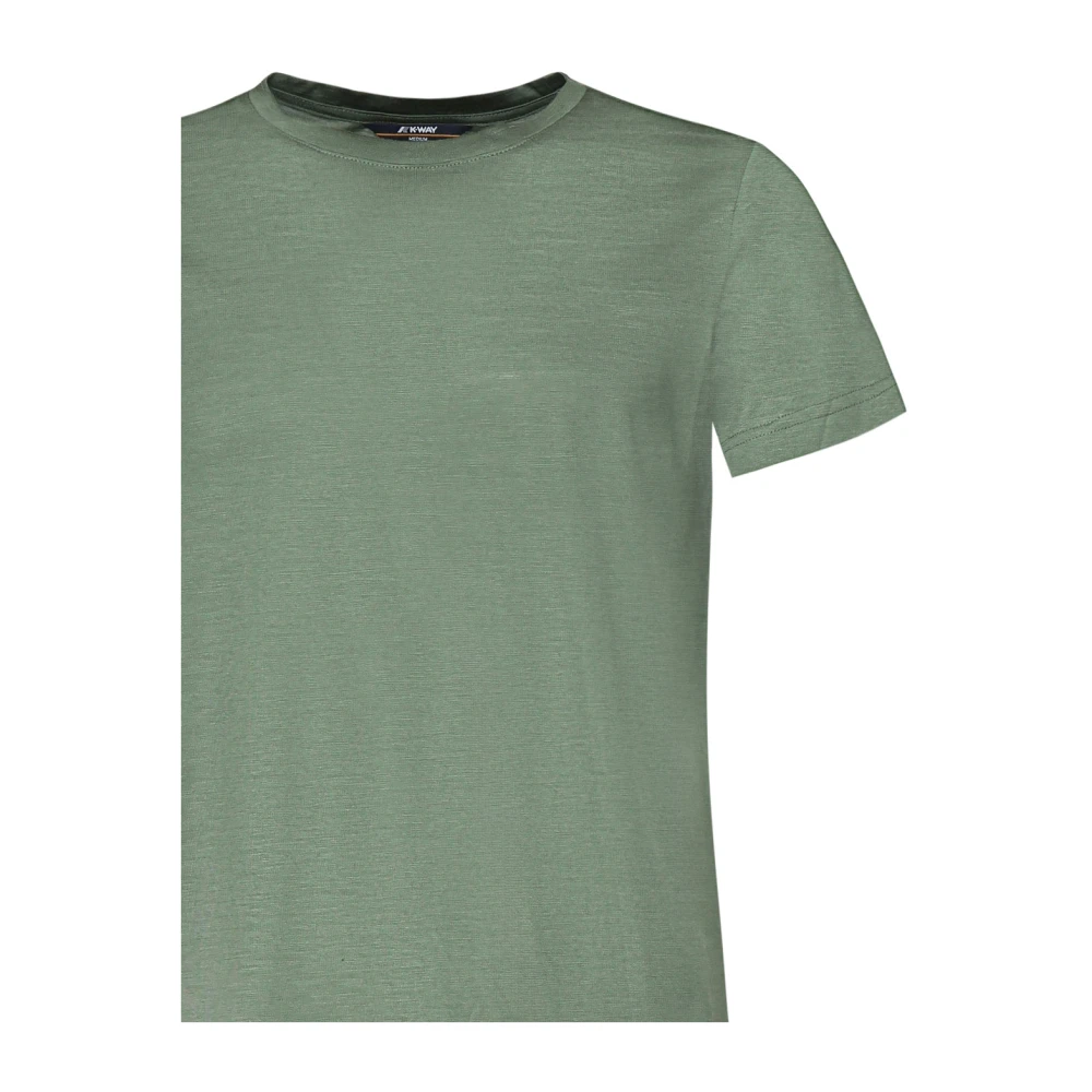 K-way Groen Zwart Bos Katoenen T-shirt Green Heren
