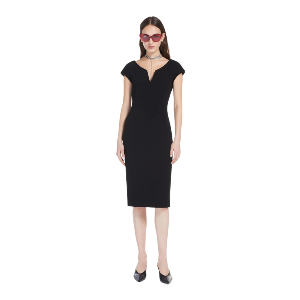 Max Mara Studio Elegante Zwarte Jurk Black Dames