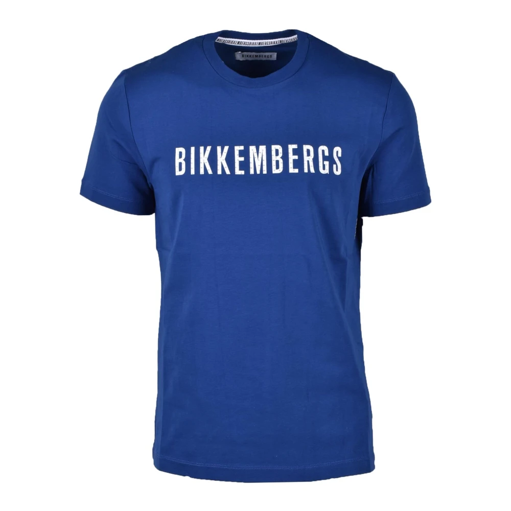 Bikkembergs Katoen Elastaan T-shirt Blue Heren