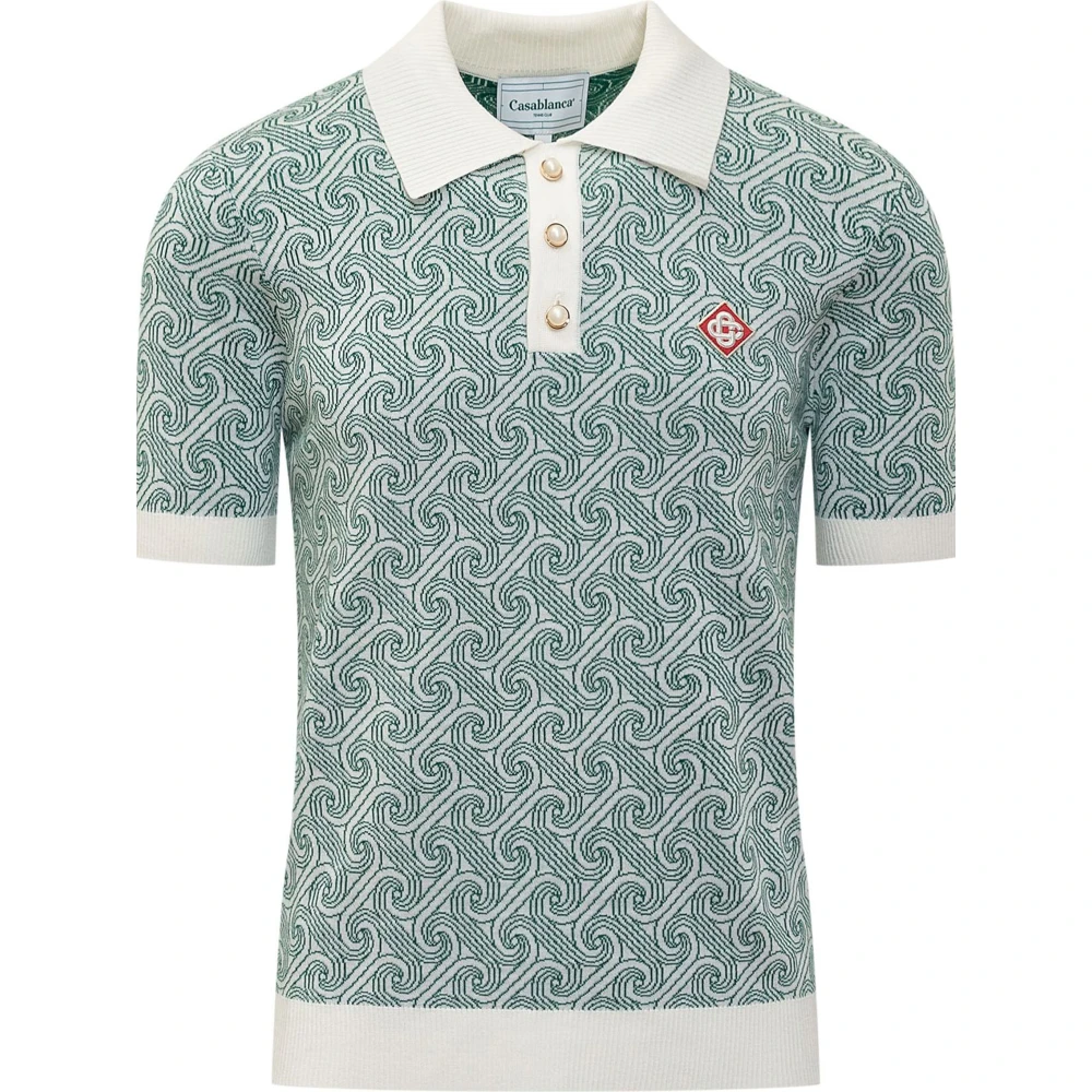 Casablanca Groene T-shirts en Polos met Patch Logo Green Heren