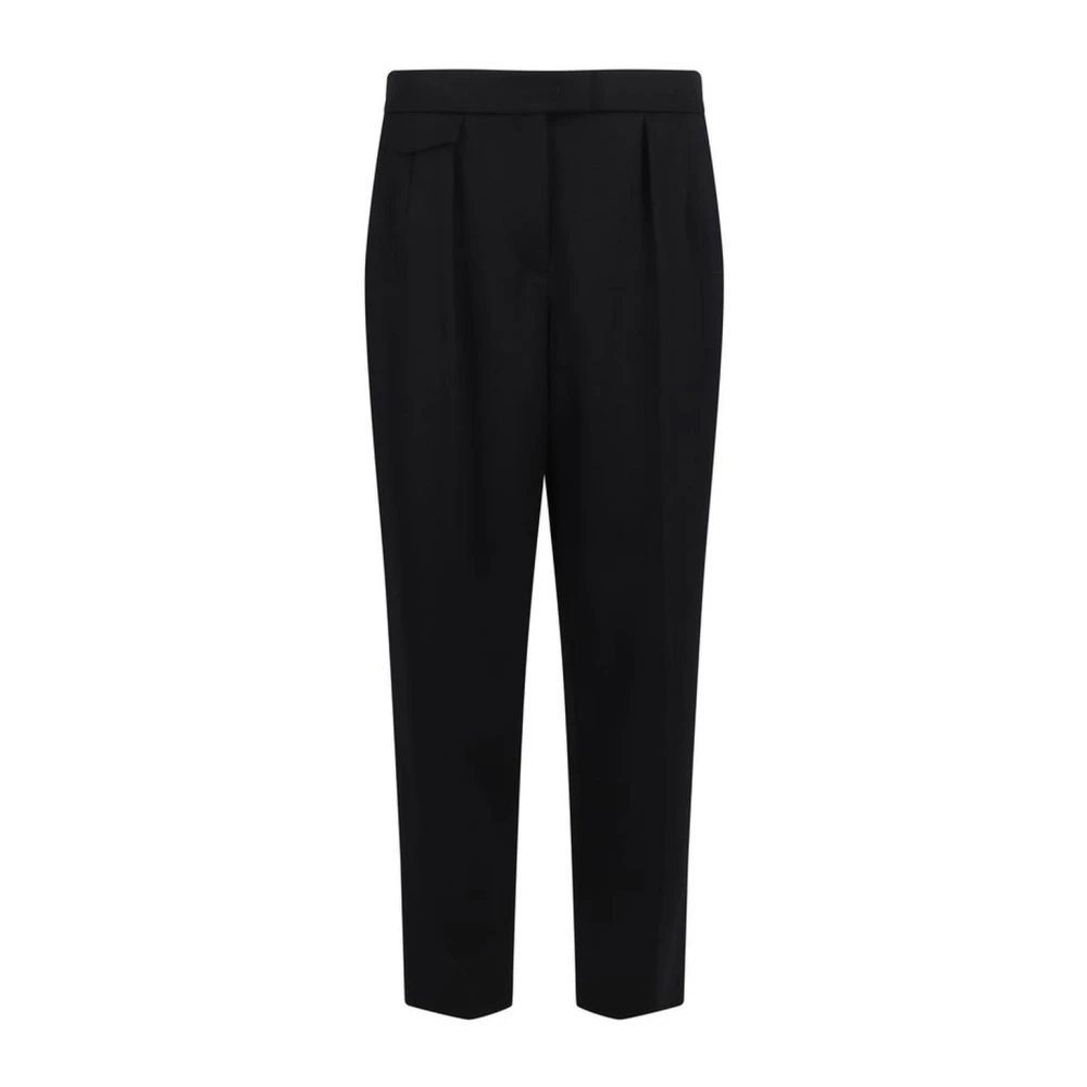 Giorgio Armani Wollen Ritsbroek met Haaksluiting Black Dames