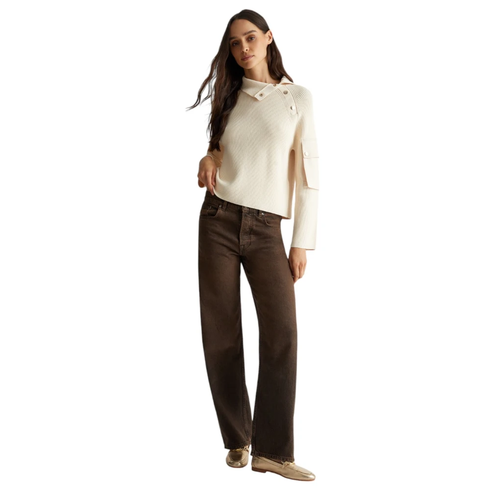 Liu Jo Stijlvolle Gebreide Top Beige Dames