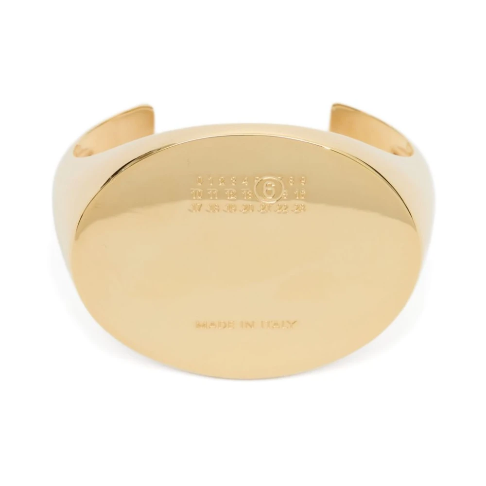 Mm6 Maison Margiela Vrouw Geel Accessoires Dames, M, Numeric Minimal Signature Cuff Bracelet