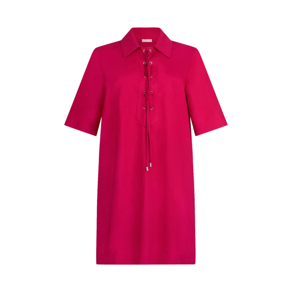 Liu Jo Vrouw Rood Kleedjes Dames, Xl, Katoen, Katoenen Jurk Met Veters