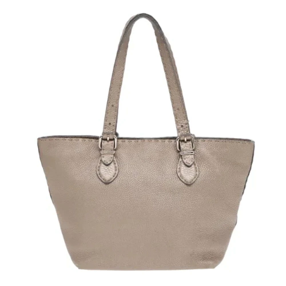 Fendi Vintage Pre-owned Leather fendi-bags Gray Dames