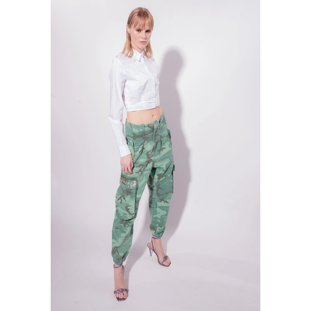pinko Straight Trousers Green Dames