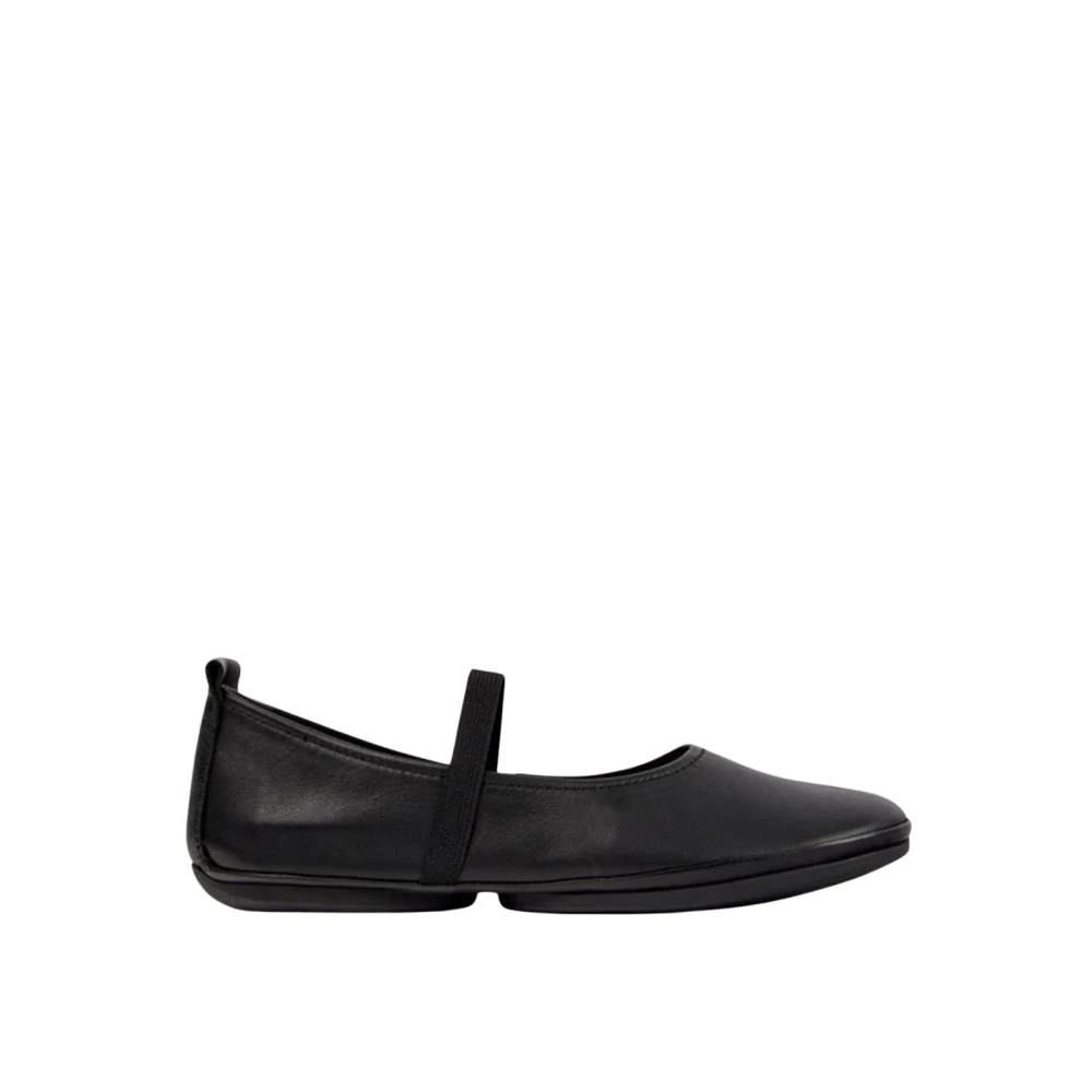 Camper, Schoenen , Dames, Zwart, 38 EU, Zwarte platte ballerina schoenen voor vrouwen