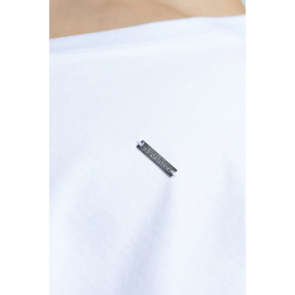 Dsquared2 V-hals T-shirt White Heren